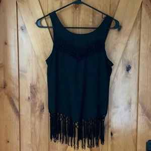 Open-back, blank tank top